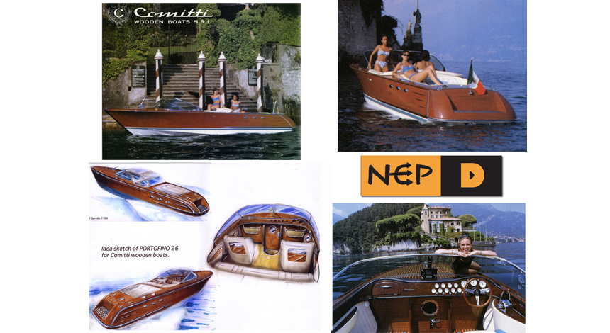 Rendering and photo of production wooden boat.
